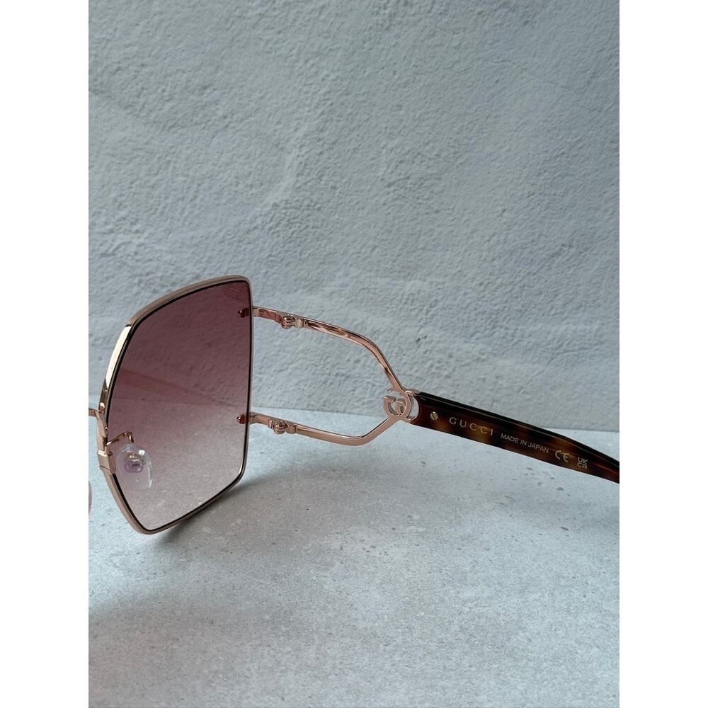 NEW Gucci GG1564SA Oversized Pink Gold Sunglasses $650 - Picture 7 of 9